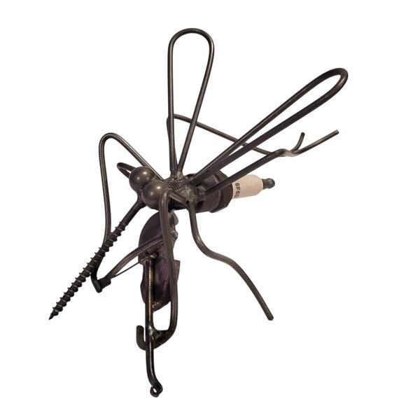 Spark Plug Bug Metal Mosquito Violin Unique Sculpture Artist Made - Picture 1 of 8